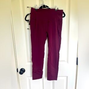 Lululemon Fast and Free burgundy leggings size 8